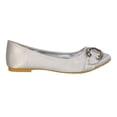 thumbnail image 4 of XY London Womens Ferne Broach Front Diamante Bridal Ballerina Flats, 4 of 4