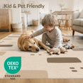 thumbnail image 2 of ODIKA 9'x12' Beige Taupe Geometric Modern Design Washable Area Rug Contemporary Abstract Pattern with Rectangles for Dining Room, Basement, Large Office, Non-Slip Chair-Friendly, 2 of 5