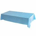 thumbnail image 1 of Vpang 2 Pcs Striped Plastic Print Tablecloths Disposable Table Cover Thickened Rectangle Tablecover, Kitchen Picnic Wedding Birthday Party Table Covers, 54"x108" (Blue Stripe), 1 of 4