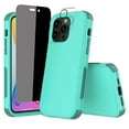 thumbnail image 1 of NIFFPD iPhone 14 Pro Max Case with Screen Protector（Anti Spy Privacy） + Camera Lens Protector, Heavy Duty Hard Shockproof Phone Case for iPhone 14 Pro Max 6.7" Teal+Light Green, 1 of 7