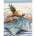 thumbnail image 3 of Pack of 2 Outdoor Pillow Covers, Abstract Spring Green Flowers Plants Oil Painting Waterproof Square Throw Pillowcase Cushion Decorative Pillow Covers for Couch Patio Tent, 26x26 in, 3 of 6