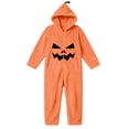 thumbnail image 5 of VIPOIN Kids Halloween Pumpkin Onesie Costume, Soft Fleece Hooded Jumpsuit with Cute Patch for Cosplay & Loungewear, 5 of 7