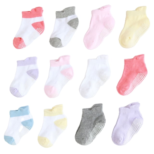 mmirethe 6 Pcs Bas pour Enfants avec Bonne Élasticité Confortables à Porter Style Simple Bonne Fabrication Chaussettes à Enfiler Couleur Mixte Fille 12-14