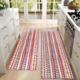 thumbnail image 4 of Kitchen Rugs Sets Of 2,Pink Striped Geometric Pattern Anti Fatigue Kitchen Mat Rugs Non Slip Washable,Decorative Kitchen Floor Mats for Kitchen,Sink,Laundry,17"X47", 4 of 5