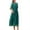 Green, variant on Aobny Flowy Womens Summer Dresses Modest Blue T-Shirt 3/4 Sleeve Embroidered V-Neck Midi Retro Dresses for Women