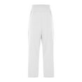 thumbnail image 6 of Womens Wide Leg Pants New Women's Casual Pants with Pockets High Waisted Stretch Ankle Pants Straight Leg Travel Athletic Work Trousers White XL, 6 of 9