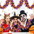 thumbnail image 6 of JeashCHAT Halloween Decorations, 78.74 Inch Halloween Tinsel Garland with Orange Pumpkin Black Spider Purple Bat, Shiny Metallic Twist Garland for Home Tree Indoor Outdoor Party Decorations, 6 of 7