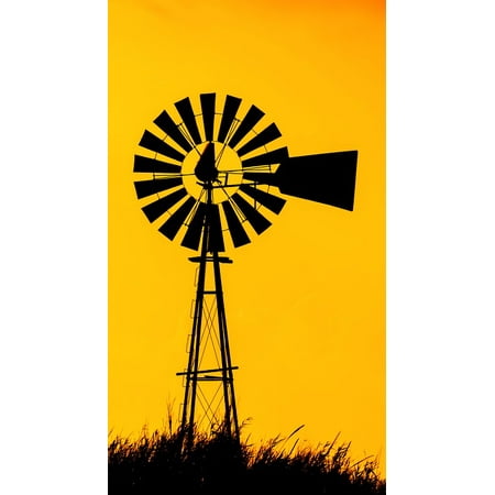 Orange Windmill - LAMINATED POSTER Shadow Windmill Sunset Orange Poster Print 24 x 36