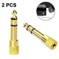 thumbnail image 1 of Adaptador estéreo chapado en oro de 1/4" a 1/8" con conector para auriculares macho de 6,35 mm a hembra de 3,5 mm para altavoces, guitarras, pianos y amplificadores, 1 of 8