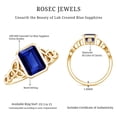 thumbnail image 5 of Solitaire Lab Created Blue Sapphire Celtic Ring with Diamond - 1.7 Carat - AAAA Quality, 18K Yellow Gold, US 8.50, 5 of 8