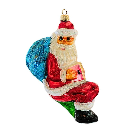 Christopher Radko Company 4.00In All Ready To Go, Glass, Ornament Santa Book 972380