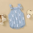 thumbnail image 2 of JAJAHO Baby Girls Easter Bunny Bodysuit Adjustable Straps Knitted Cute Rabbit Design Summer Toddler Girl Romper Clothes 0-18M Stylish Onesie, 2 of 4