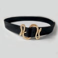thumbnail image 4 of Cinturones de mujer, cinturones de moda para mujer con cinturón serpiente negro + hebilla dorada, talla única 105cm, 4 of 5