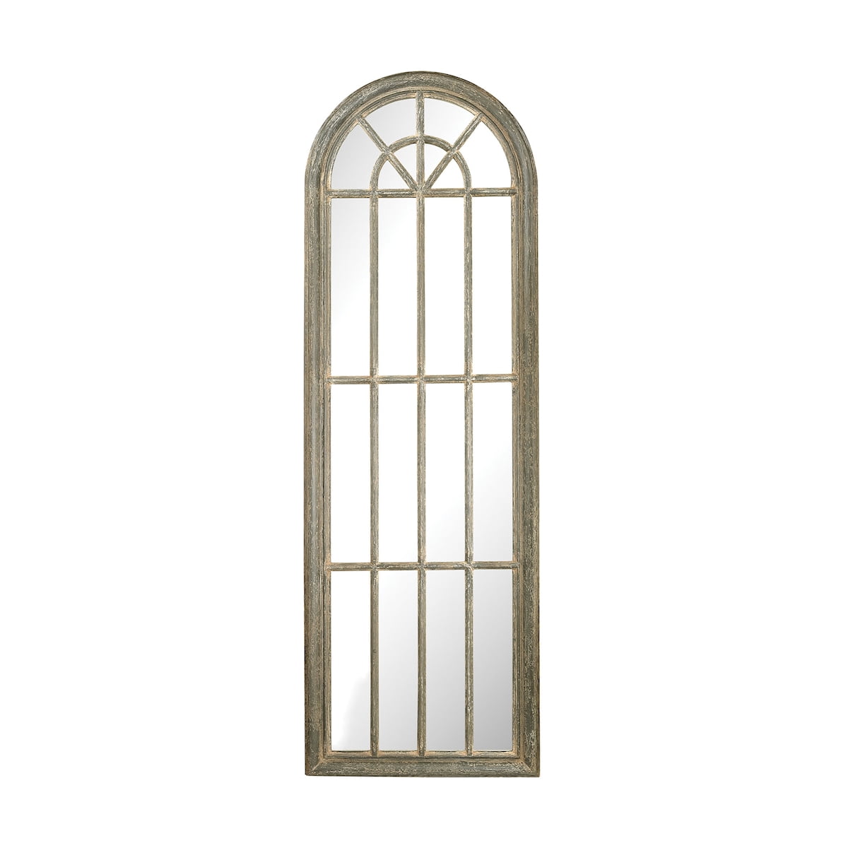 Full Length Arched Window Pane Mirror, Small Arched Window Pane Mirror