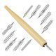 thumbnail image 1 of 1 Set Dip Pen: 10 Replaceable Nibs for Art Sketching Fluid Ink Control Wooden Handle Precision Calligraphy Dip Pen for Comfortable Grip for Drawing Wr, 1 of 3
