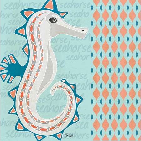 Nautical Seahorse Rolled Canvas Art - Shanni Welsh (24 x 24)