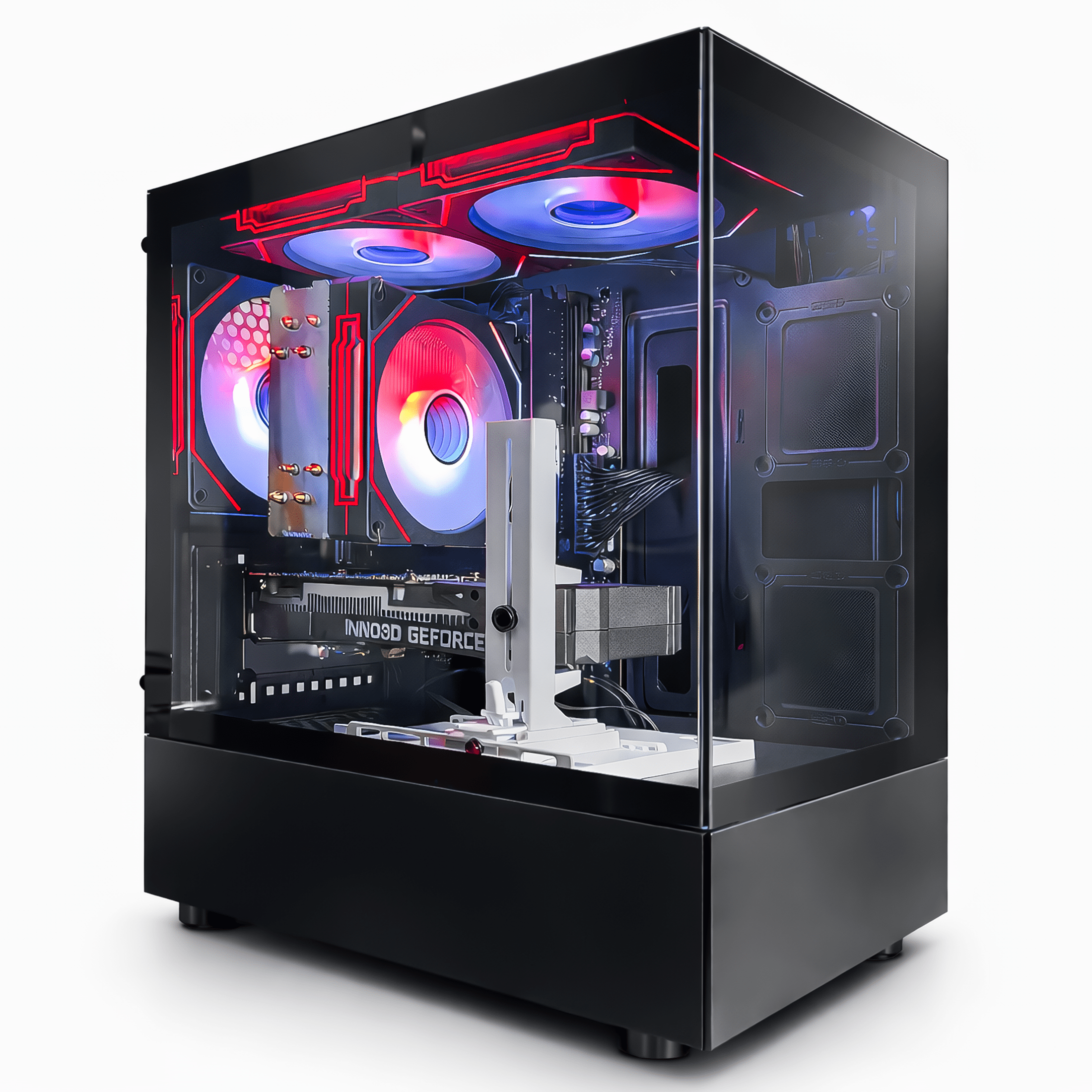 Suevery Gaming PC Desktop Coumputer, AMD Ryzen 5 5500 | RTX 3050 6GB | 16GB DDR4 | 512GB NVMe 3.0 SSD | WiFi 6 | RGB Fans | Black