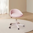 thumbnail image 2 of Swivel Rolling Stool with Wheels, Height Adjustable PU Leather Drafting Chair, Round Seat for Salon, Spa, Tattoo, Office, Home Use Pink Set of 2, 2 of 7