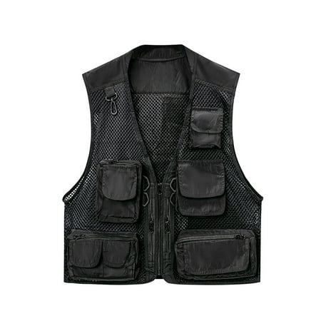 IYTR Men s Outdoor Lightweight Breathable Quick Dry Mesh Fishing Vest with Multiple Pockets Utility Travel Photographer Waistcoat