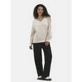 thumbnail image 2 of No Boundaries Oversized V-Neck Sweatshirt, Women's, 2 of 5