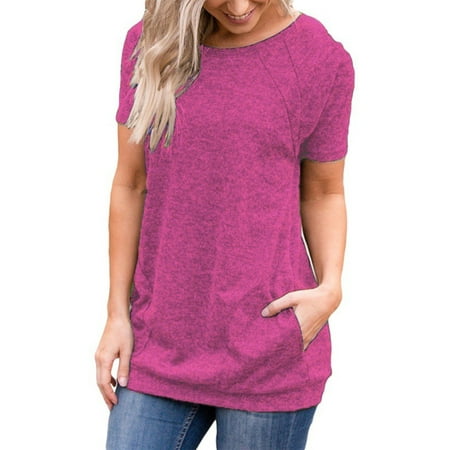 

Wrcnote Summer Loungewear Tee Tops for Womens Comfy Sleepwear Pajama Shirt Short Sleeve Casual Loose Tunic Blouse