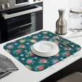 thumbnail image 3 of Pioneer Flower Floral Print Pattern Kitchen Dish Drying Mat 1 Pack, Ultra Absorbent Microfiber Drainer Mat, 16"x18", 3 of 6