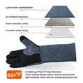 Cowhide Welding Gloves Thick Split Leather Kitchen Stove Heat Puncture