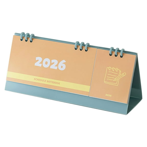 Nkmbld Desk Calendar 2026 Personal Desktop Calendar Planner for Home, Traval, Office, Holiday, Vacation, Beautiful Small Flip Desktop Calendar, Blue