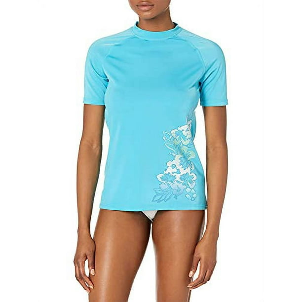 Kanu Surf Women's Oceanside UPF 50+ Rash Guard, Aqua, Large Walmart.ca