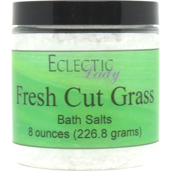 Fresh Cut Grass Bath Salts by Eclectic Lady, 8 ounces