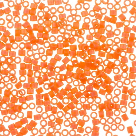 - Miyuki Delica Seed Bead 11/0 Matte Orange Sherbet AB (18 Grams)