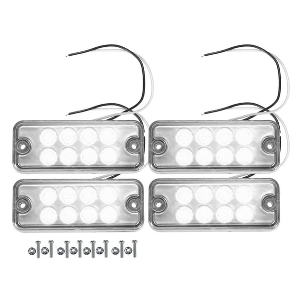 Unique Bargains Luz de marcador lateral delantera trasera 8 LED 3,94 "para camión, remolque, furgoneta, caravana, camión, coche, autobús, blanco (juego de 4)