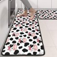 thumbnail image 2 of Cow and Bow White Pattern Anti Fatigue Kitchen Rugs Set Of 2, Non Slip Washable Decorative Floor Mats for Sink Laundry and Home Use, 17"x47", 2 of 5
