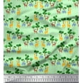 thumbnail image 1 of Soimoi Polyester Crepe Fabric Tree,Giraffe & Reindeer Animal Fabric Prints by Yard 42 Inch Wide, 1 of 3