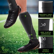 LUX Football Arm Sleeves Black Compression Performance UV Protection Moisture Wicking Medium