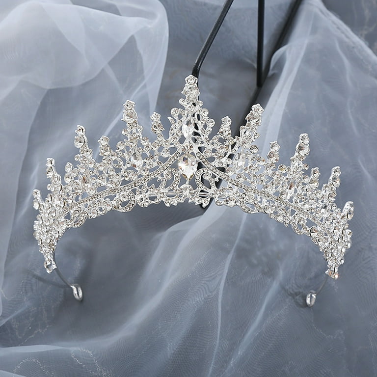 Abeillo 2 stuks meisjes strass kroon, prinses tiara voor vrouwen, hartvorm kristal tiara strass bruiloft kroon bruid hoofdband verjaardag feest, Blauw