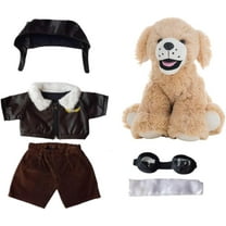New Goldie the Lab/Retriever 16-Inch Plush Toy - Adorable Pilot Outfit, Helmet, and Scarf for Kids