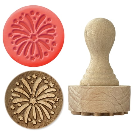 1 pc Wooden Stamps for DIY Scrapbooking White Fireworks 43x27mm