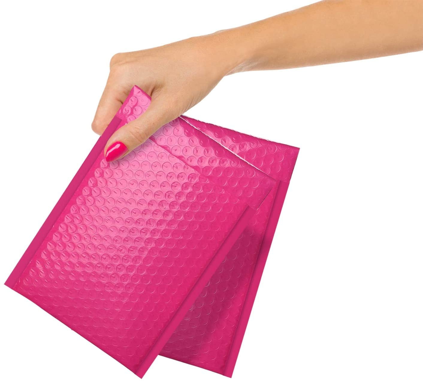 Poly Bubble Mailers 4" x 7", Pack of 25 Pink Padded Shipping Envelopes