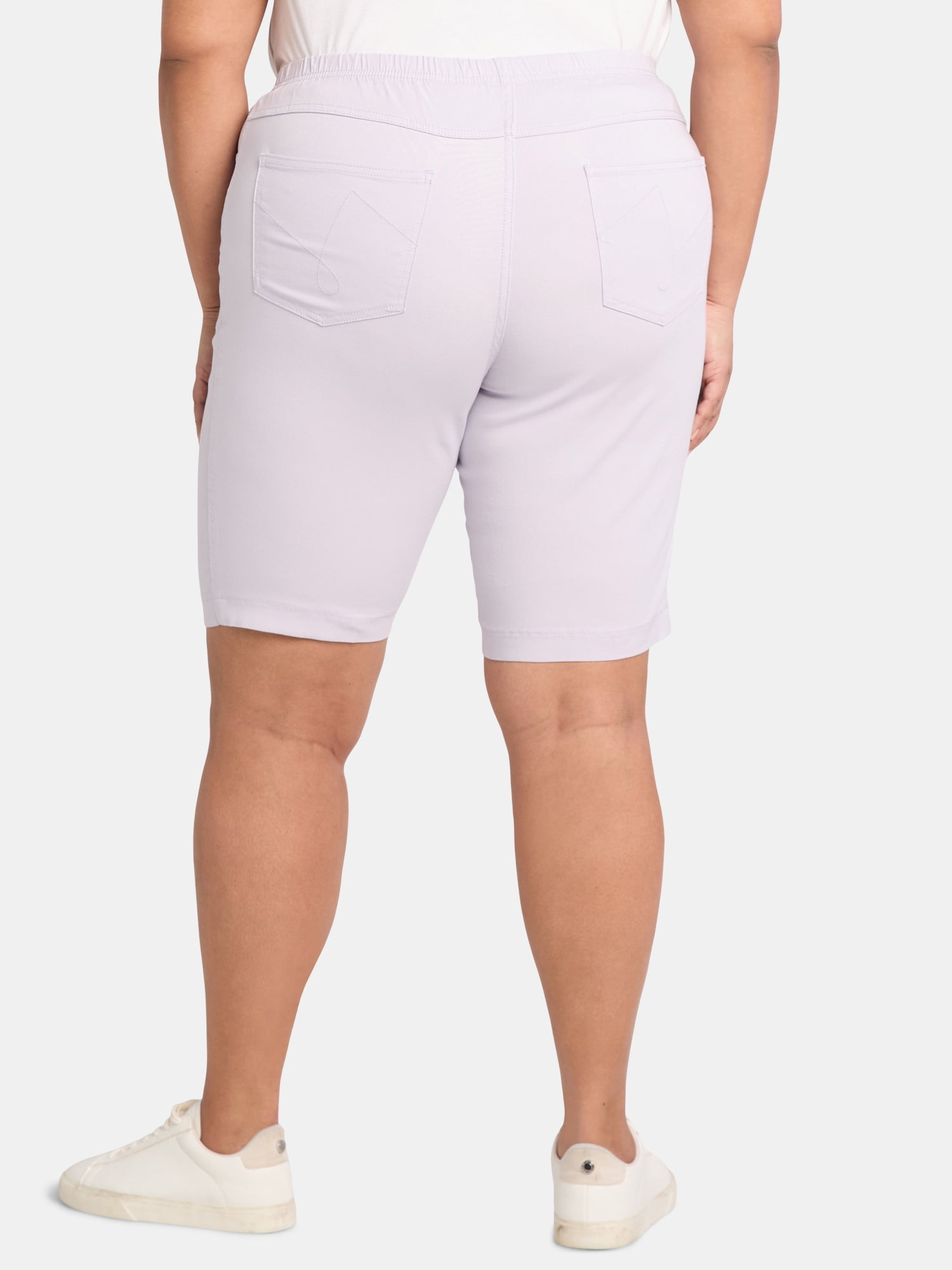 JMS Just My Size by Hanes Women's Plus Pull On Stretch Bermuda Shorts, 11" Inseam, Sizes 0X-4X