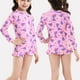 thumbnail image 1 of Odeerbi 6-12 Años Traje de Baño Niñas Manga Larga Antisarpullidos Traje de Baño Verano Playa Monopieza Entrenamiento Atlético Traje de Baño Hawaiano Surf Traje de Baño Protección Solar, 1 of 5