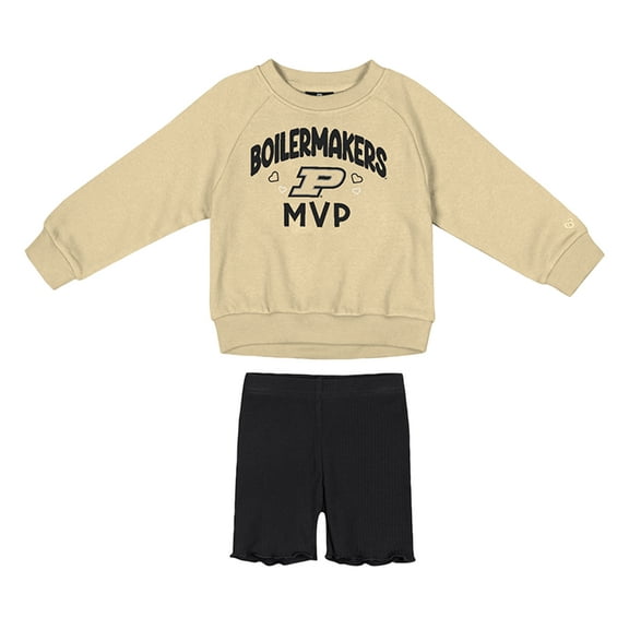 Girls Toddler Colosseum Gold/Black Purdue Boilermakers Beta Fleece Sweatshirt and Shorts Set