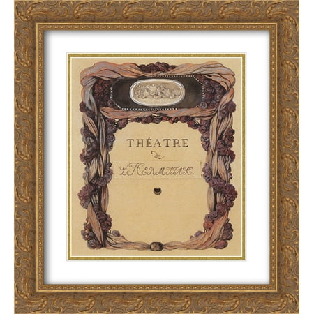 Konstantin Somov 2x Matted 20x24 Gold Ornate Framed Art Print 'Cover of Theater Program 'Theatre de L (Best High School Theatre Programs)