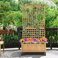 thumbnail image 4 of Yaheetech 72'' H Fir Wood Free-Standing Planter Garden Bed with Trellis for Garden Yard, Light Brown, 4 of 7