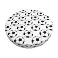 thumbnail image 2 of Round Bar Stool Seat Covers, white soccer balls football Elastic Round Chair Cover Stool Seat Slipcover Bar Stool Cushions Round Pad for 12-14 inch, 2 of 7