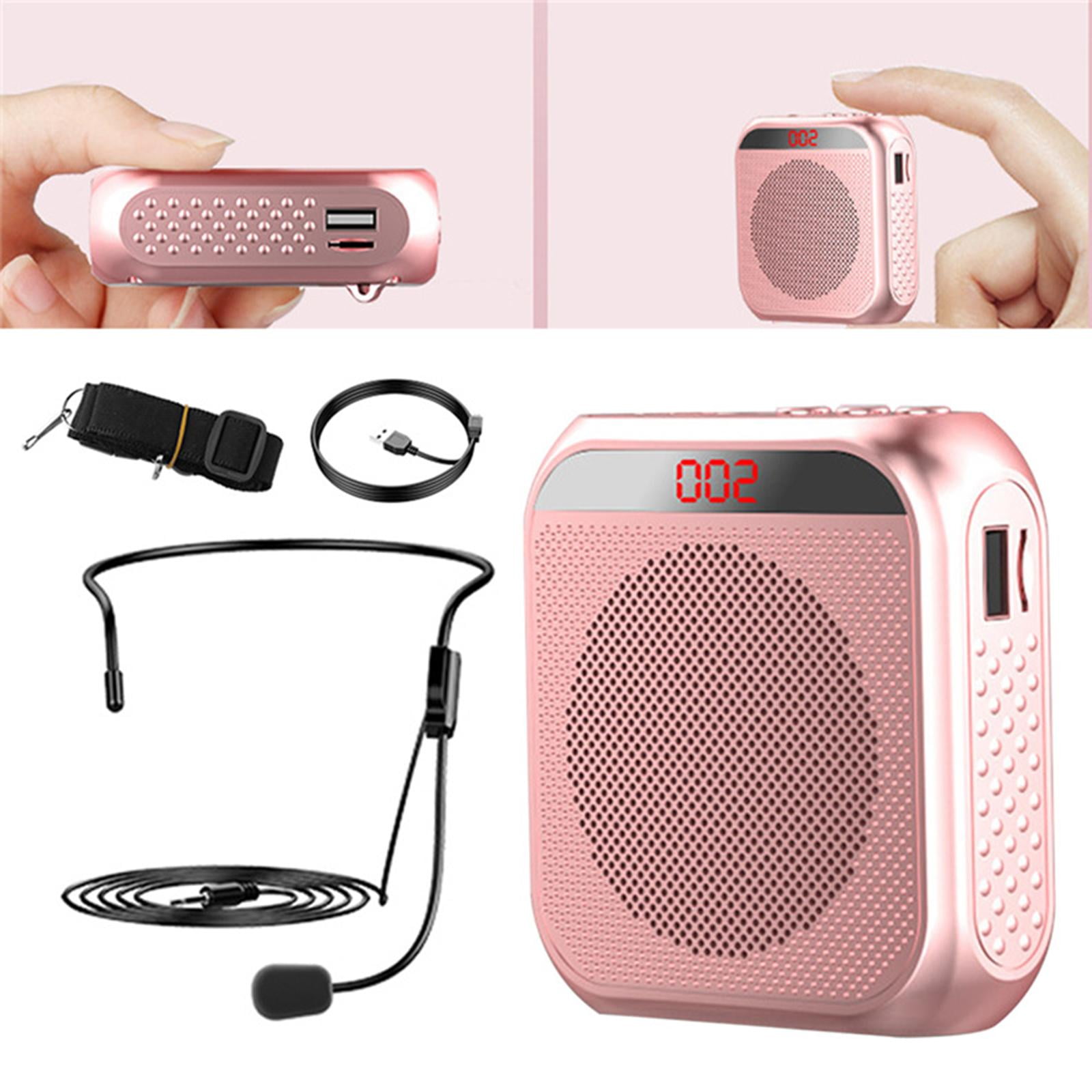 Amplificateur Vocal Portable, 10 W Rechargeable Empêche Les Sifflements  Amplificateur Vocal avec Microphone Filaire pour Guide (Or Rose)