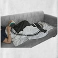 thumbnail image 5 of Georgia Soft Flannel Fleece Throw Blanket, Monochrome Round Composition of Map and Typography with Dots Framing, Cozy Plush for Indoor and Outdoor Use, 60" x 80", Dark Taupe and White, by Ambesonne, 5 of 5
