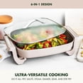 thumbnail image 2 of "12” X 15” Electric Skillet with Lid, 7QT Capacity for Family Meals, Healthy Ceramic Nonstick PFAS-Free Coating, Fry, Sauté, Steam, Simmer, Sear, Stir Fry, Dishwasher , Clay ", 2 of 6