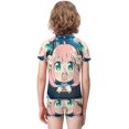 thumbnail image 3 of Anya Forger Spy X Boys Rash Guard Set 2 Piece Swimsuits Short Sleeve Bathing Suits with Trunks, 3 of 7