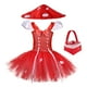 thumbnail image 2 of Disfraz de hongo para niñas, vestido de cosplay, mono rojo para niños, sombrero bonito, trajes de juego de rol, traje de fiesta de carnaval de Halloween, 2 of 5